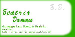 beatrix doman business card